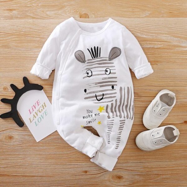 Baby Boy Zebra Stripe Print Jumpsuit