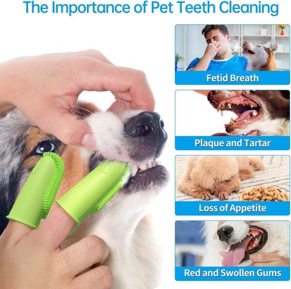 2-Finger Pet Toothbrush for Dogs & Cats – Soft Silicone Bristles for Easy Dental Care - Image 2